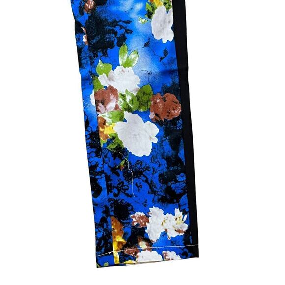 Lucy Paris Floral Tuxedo Stripe Straight Leg Trouser Pants Womens Sz Medium NWT - Picture 4 of 8